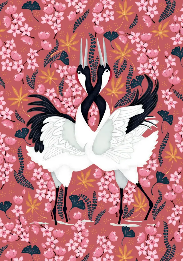 Pomegranate Catherine Marion Japanese Cranes kort traner
