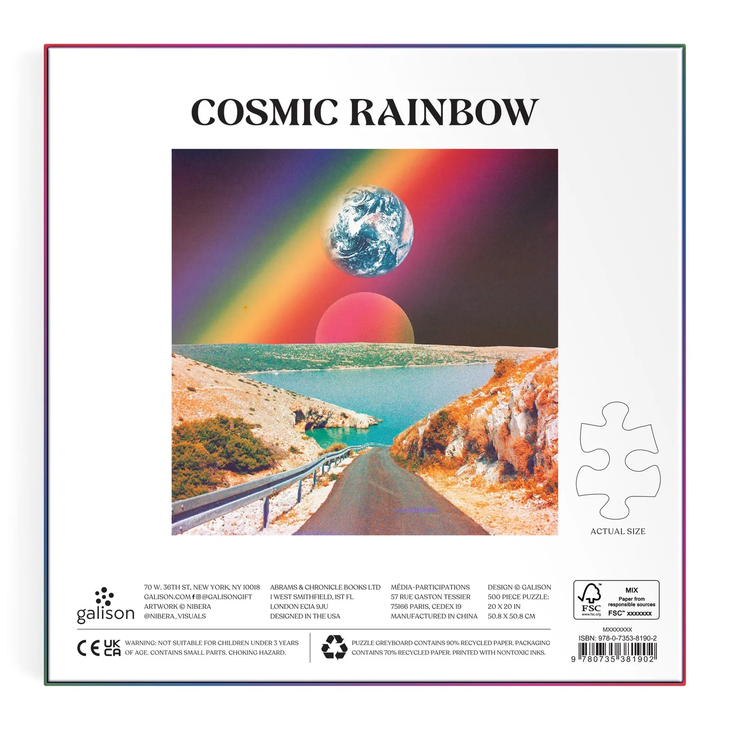 Galison Nidera Cosmic Rainbow puslespil 500 brikker regnbue