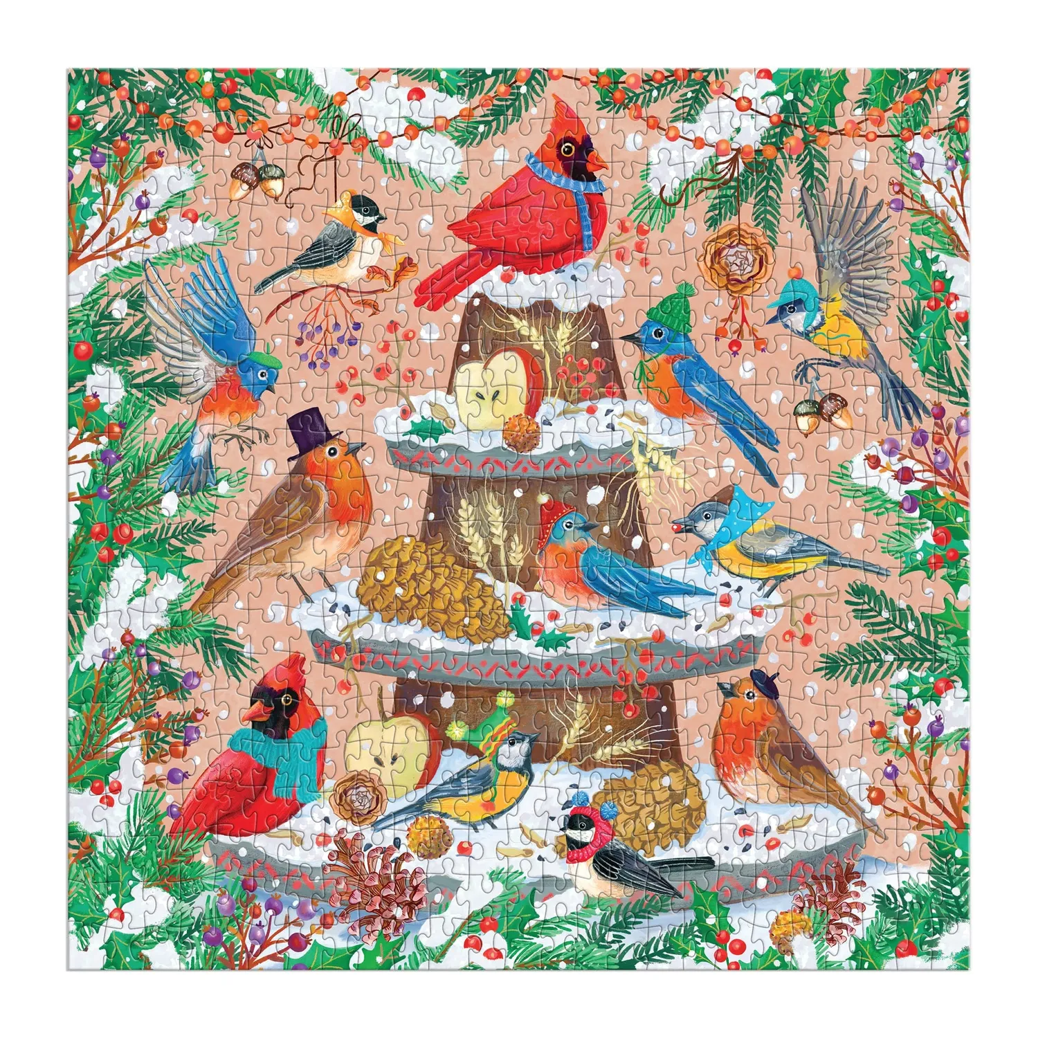 Good Puzzle Co. Festive Feathers puslespil 500 brikker folie