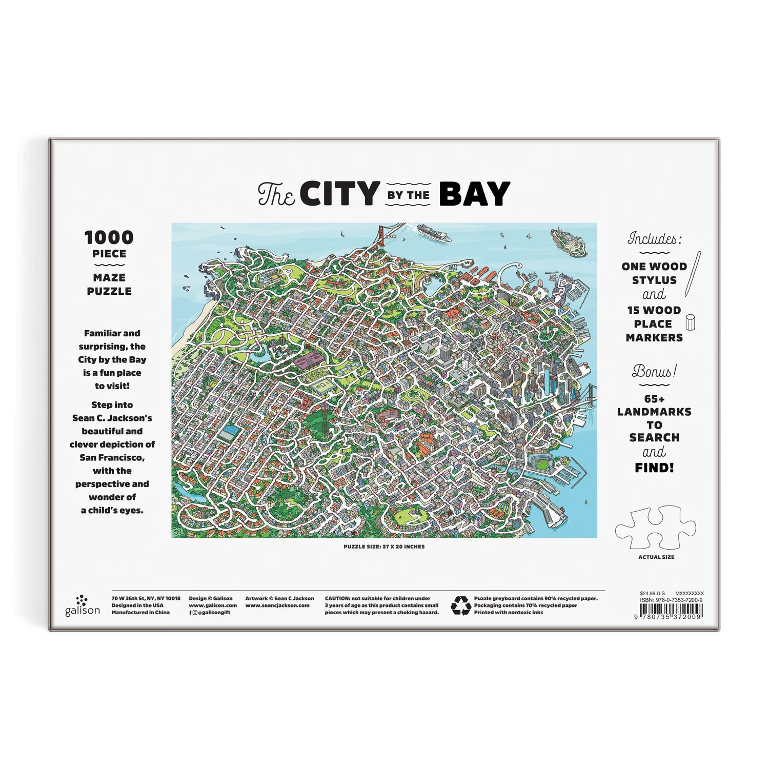 Galison City By the Bay 1000 labyrintpuslespil