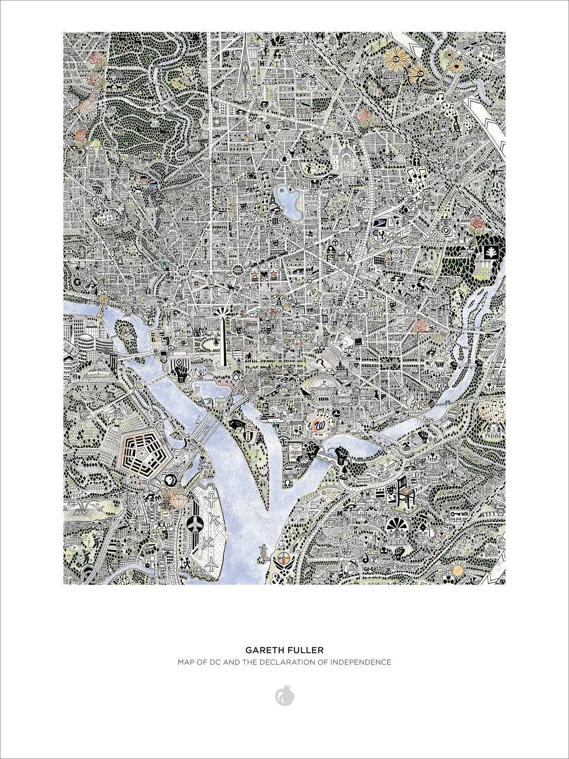 Pomegranate Map of DC puslespil 1000 brikker dobbeltsidet