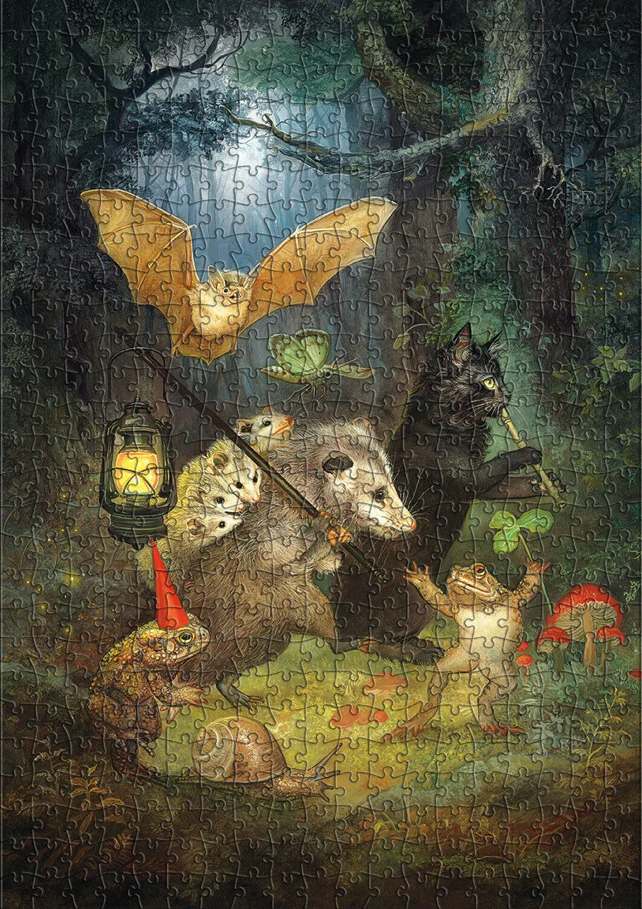 Buffalo Games Gold The Moonlit March puslespil 500 brikker dyr