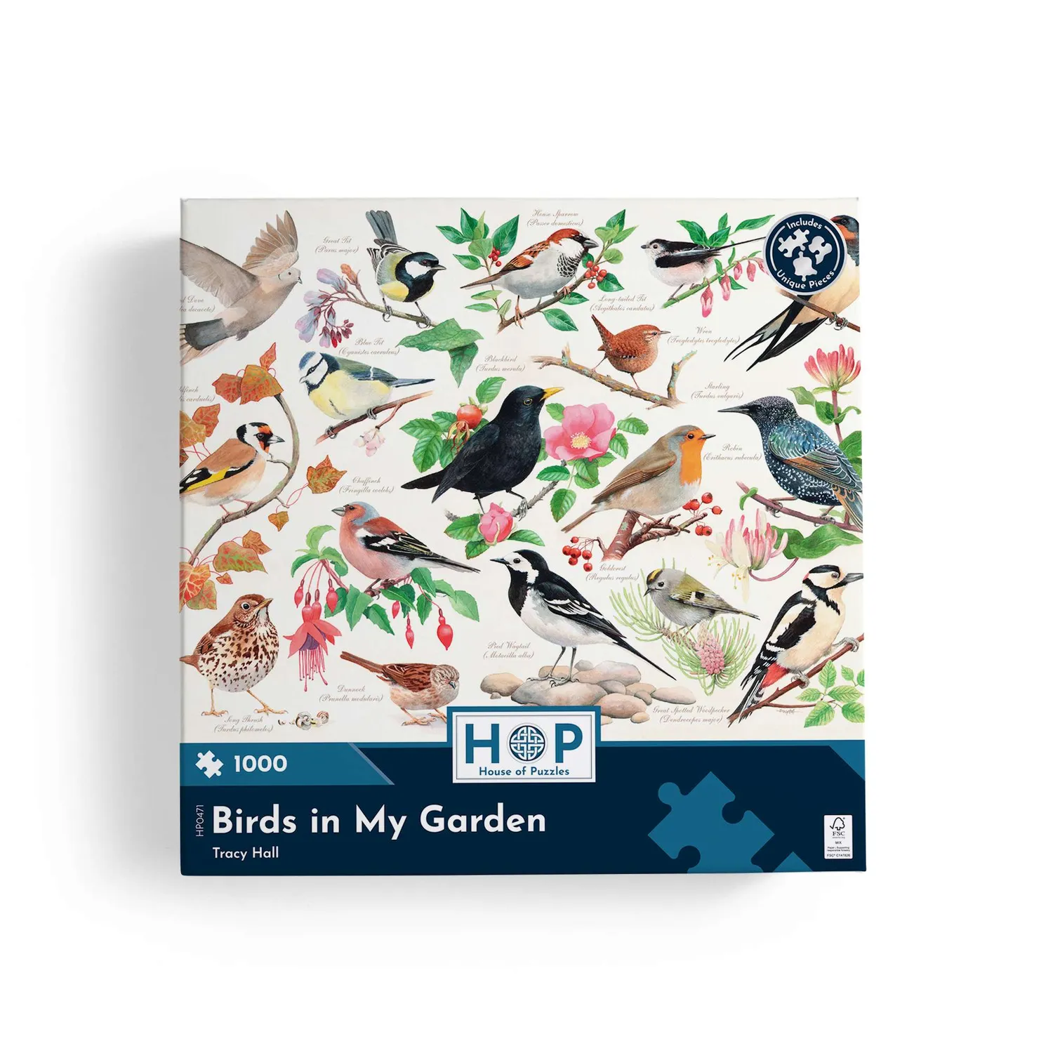 House of Puzzles Birds In My Garden 1000 brikker puslespil fugle