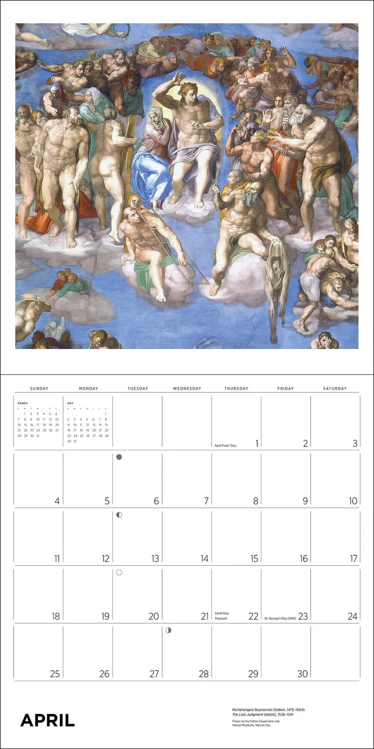 Pomegranate Michelangelo 2027 vægkalender klassisk kunst