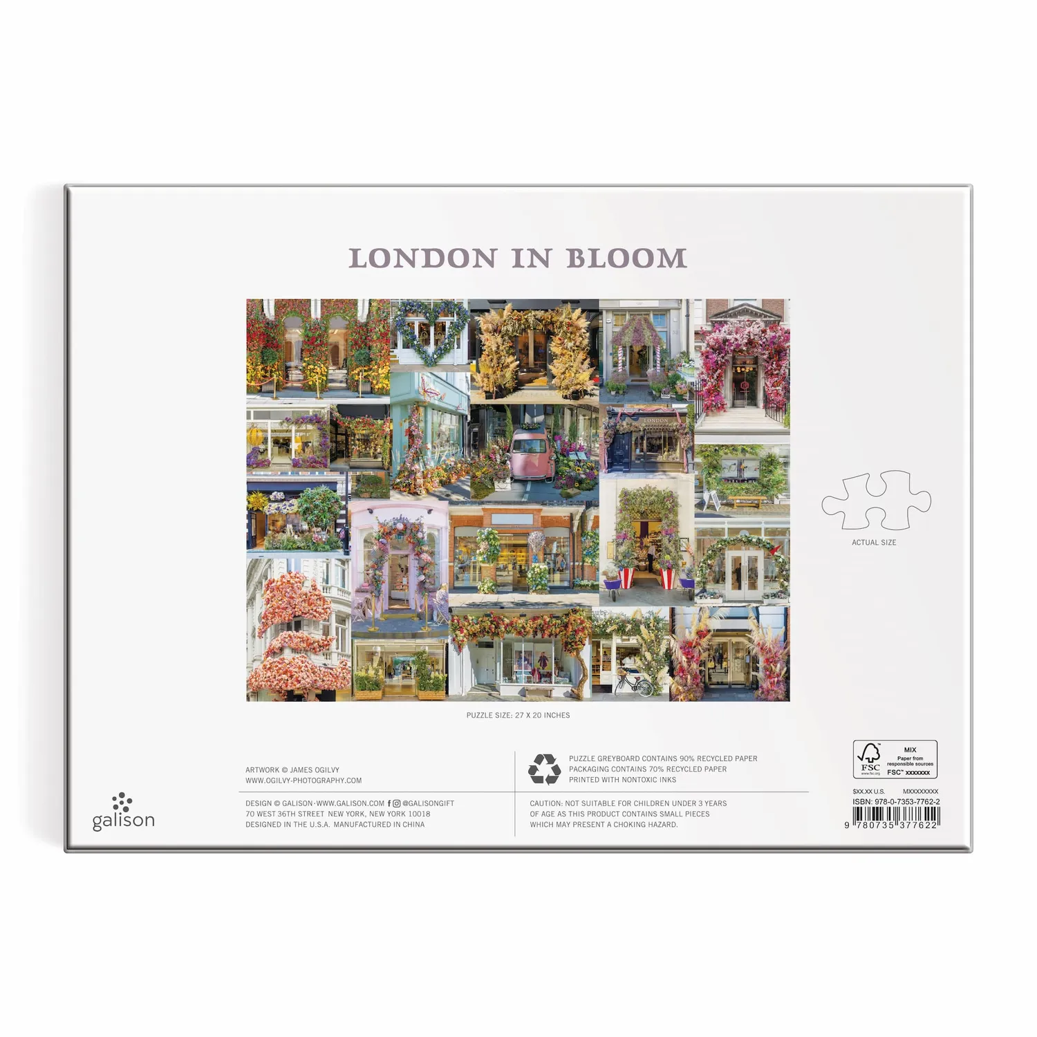 Galison London in Bloom puslespil 1000 brikker blomster