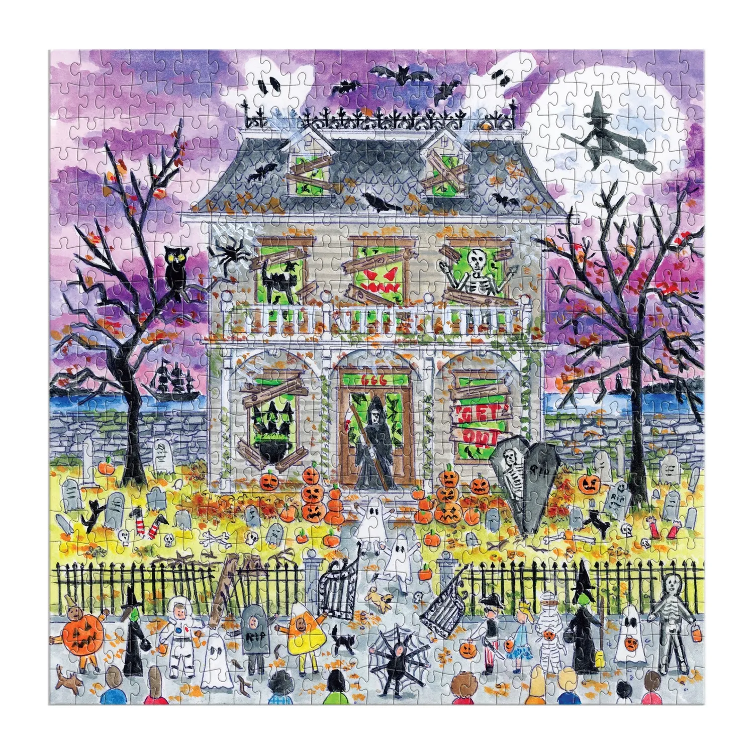Galison Haunted House puslespil 500 brikker selvlysende