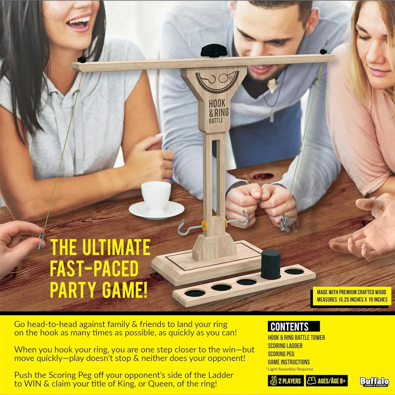 Buffalo Games Hook & Ring Battle bordspil 2 spillere træ
