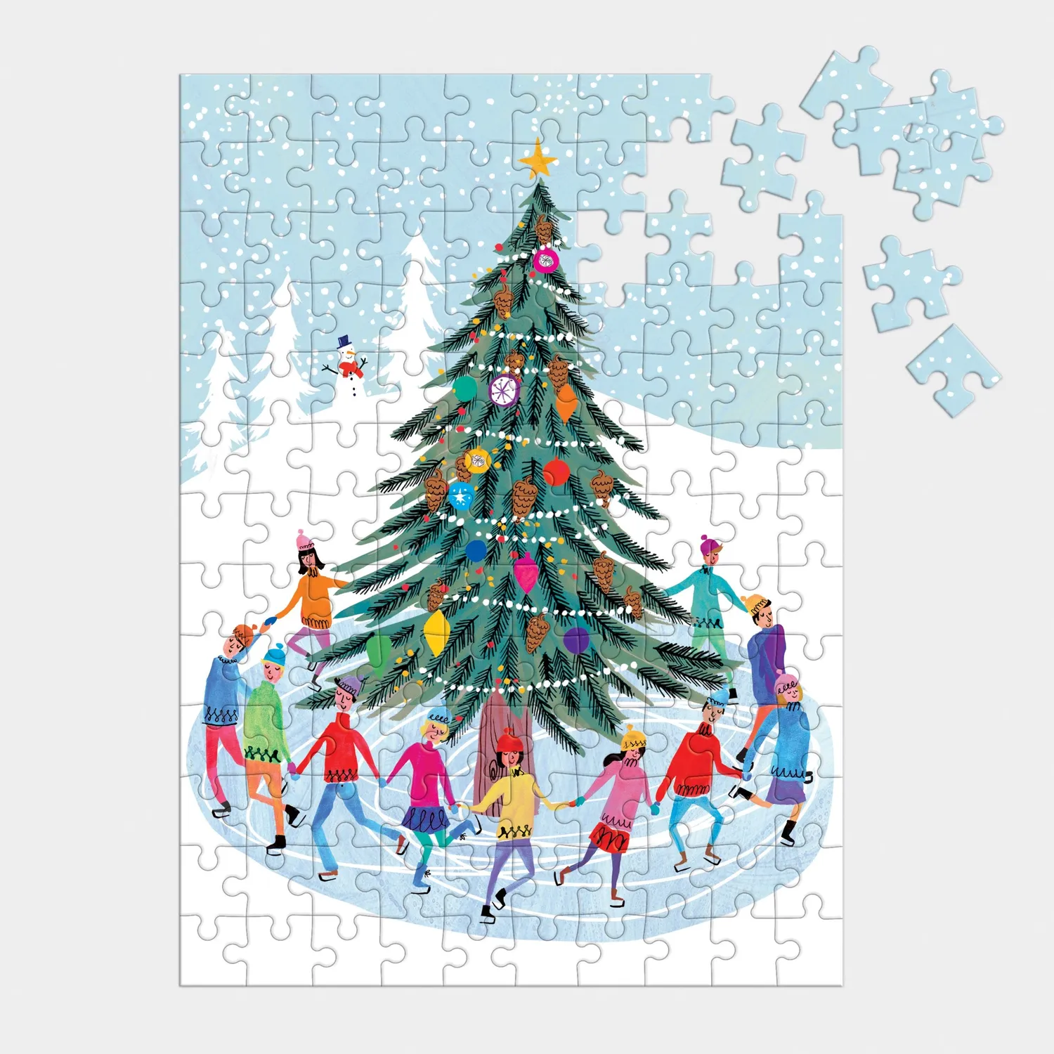 Good Puzzle Co. Tree Skaters puslespil ornament 130 brikker jul