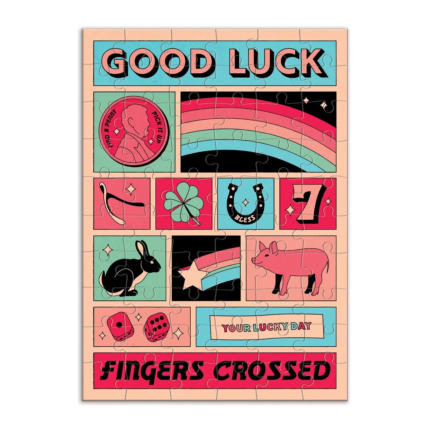 Good Puzzle Co. Good Luck postkort puslespil 60 brikker