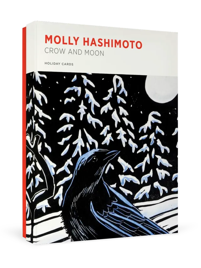 Pomegranate Molly Hashimoto Crow and Moon julekort krage
