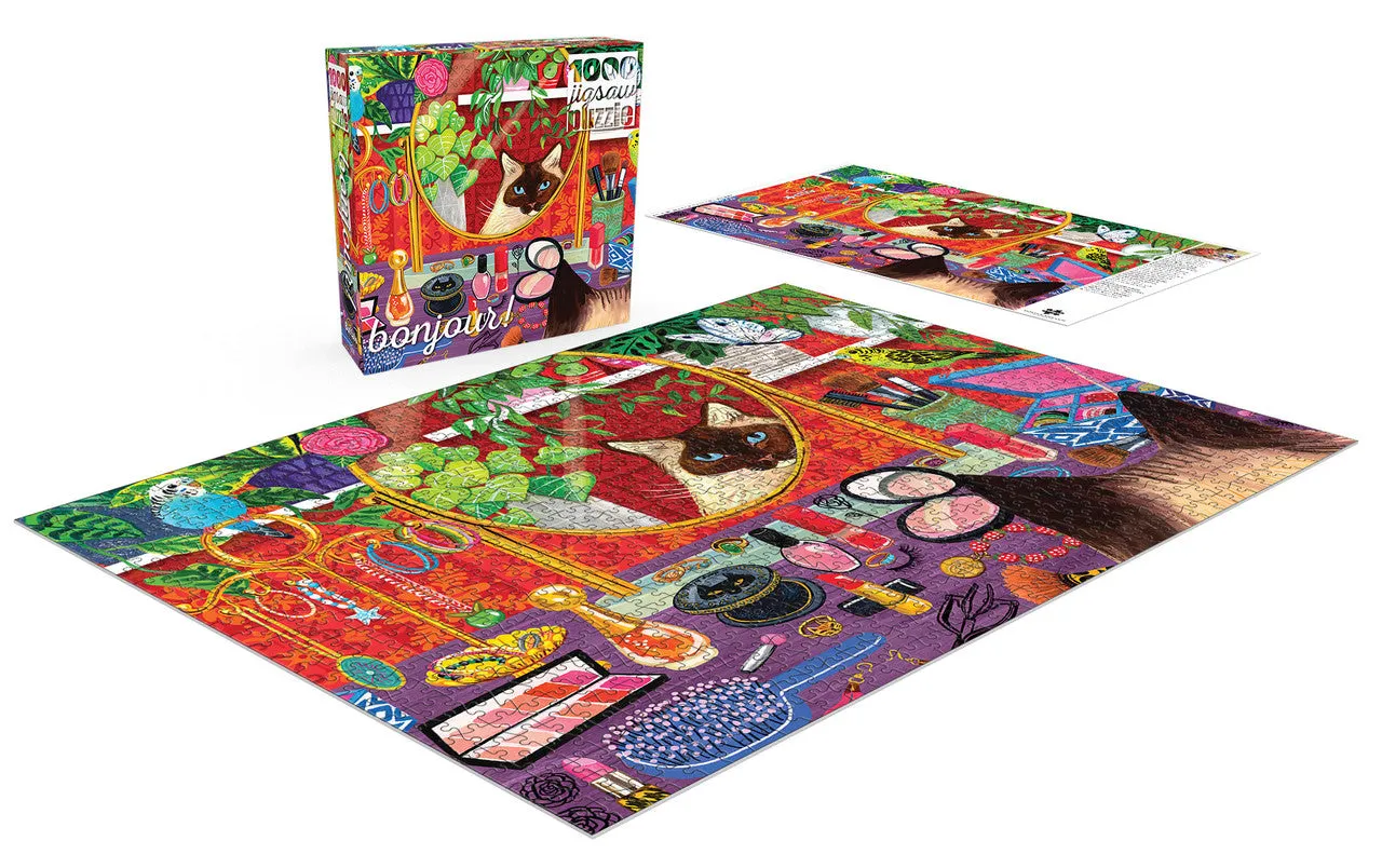 Buffalo Games Bonjour Little Luxuries puslespil 1000 brikker kattemotiv