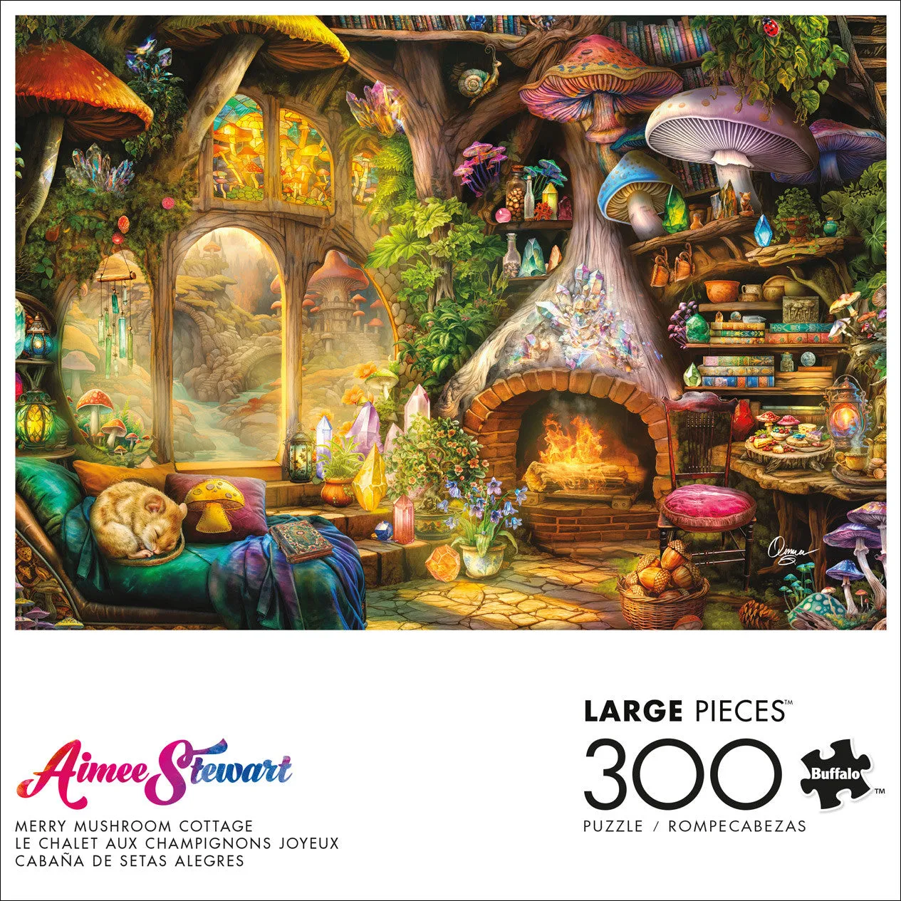Buffalo Games Aimee Stewart Merry Mushroom Cottage puslespil 300 brikker