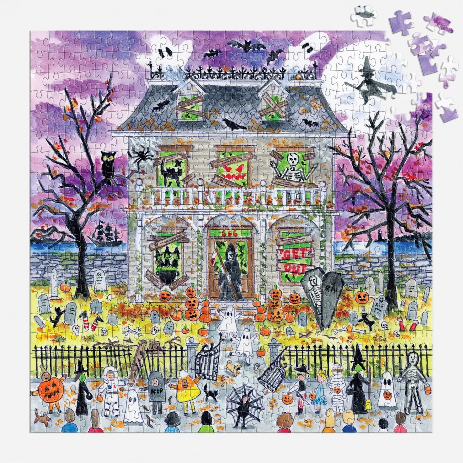 Galison Haunted House puslespil 500 brikker selvlysende