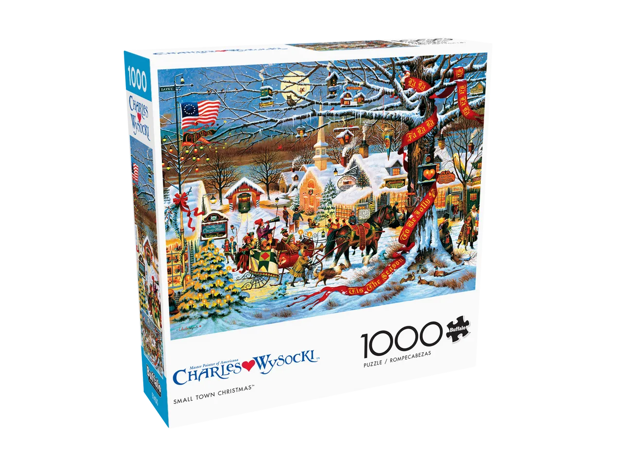Buffalo Games Charles Wysocki Small Town Christmas puslespil 1000 brikker