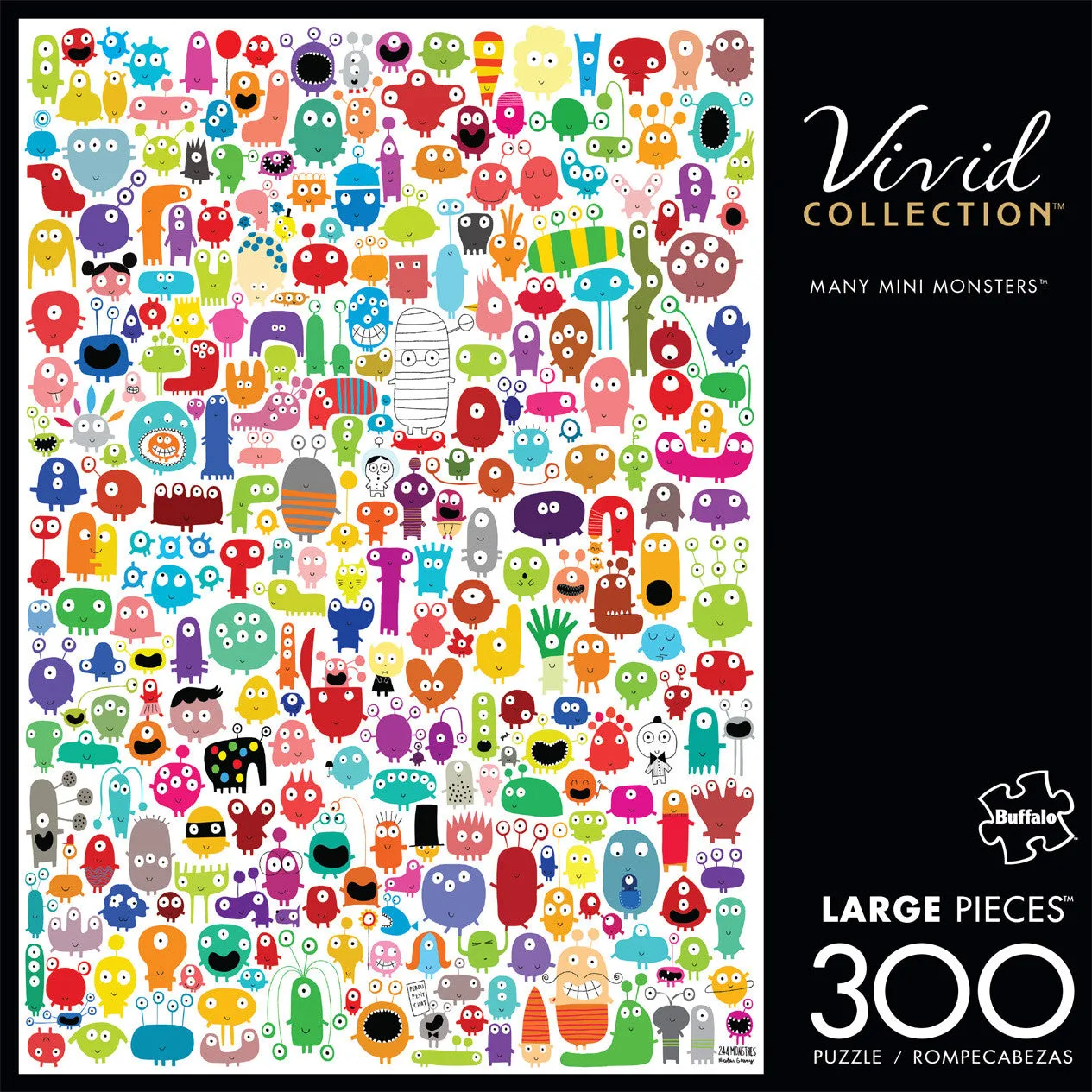 Buffalo Games Vivid Many Mini Monsters puslespil 300 brikker store brikker
