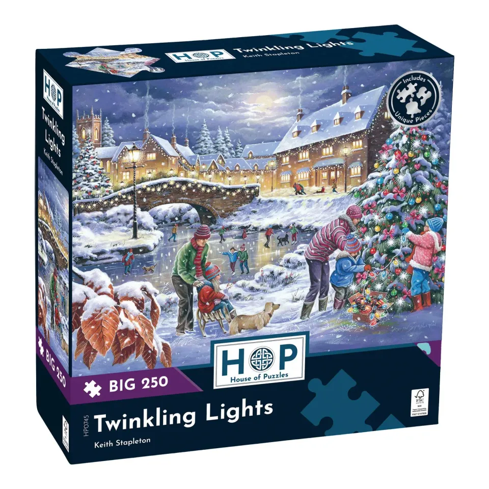 House of Puzzles BIG Twinkling Lights puslespil 250 brikker jul