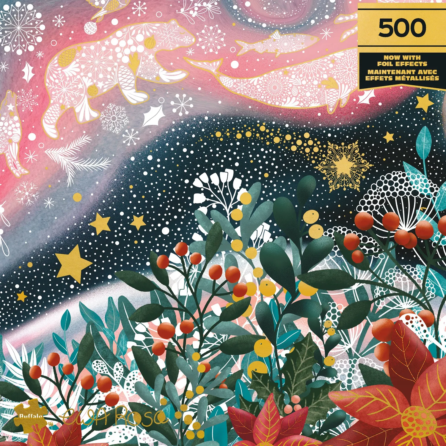 Buffalo Games Gold Celestial Animals puslespil 500 brikker gaveæske