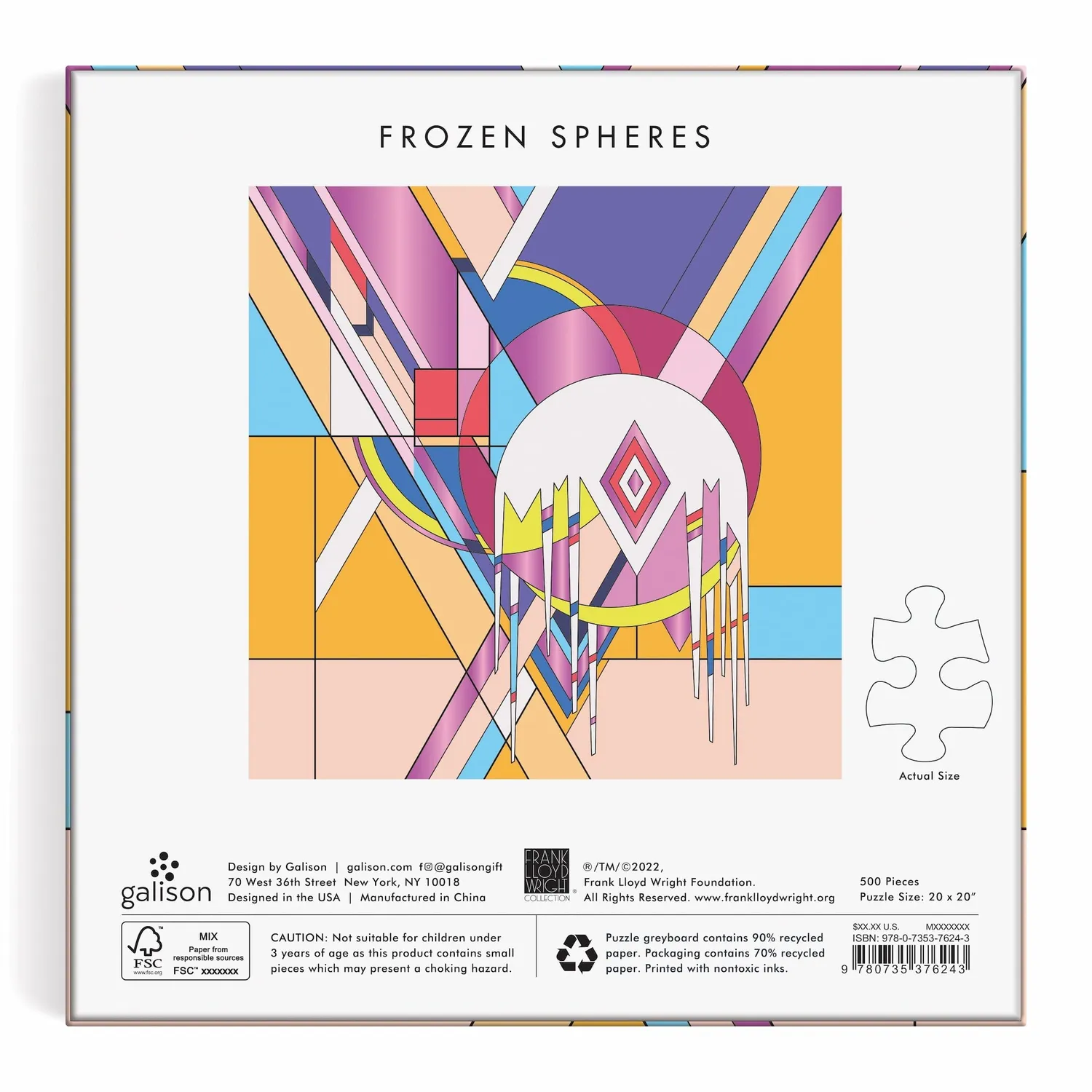 Galison Frozen Spheres puslespil 500 brikker folie