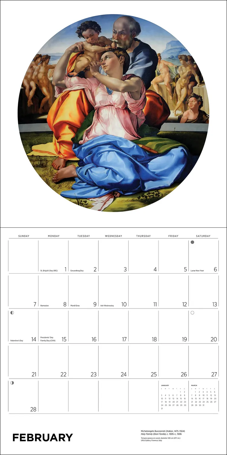 Pomegranate Michelangelo 2027 vægkalender klassisk kunst
