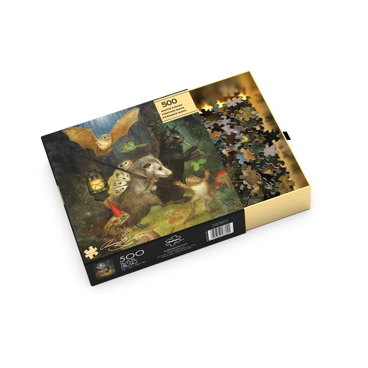 Buffalo Games Gold The Moonlit March puslespil 500 brikker dyr