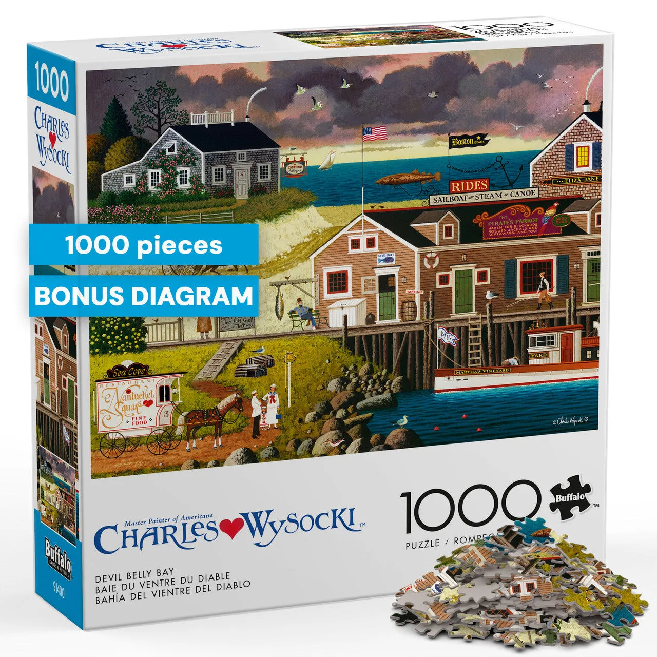 Buffalo Games Wysocki Devil Belly Bay puslespil 1000 brikker havn