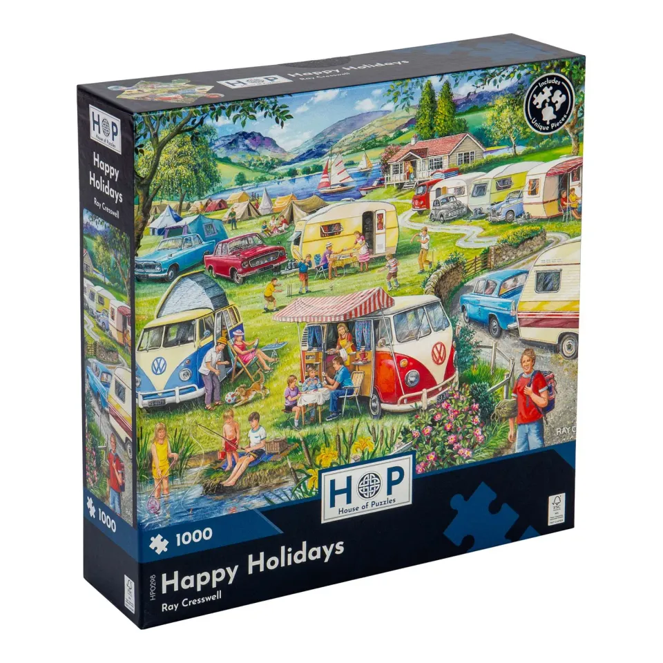 House of Puzzle Happy Holidays puslespil 1000 brikker camping