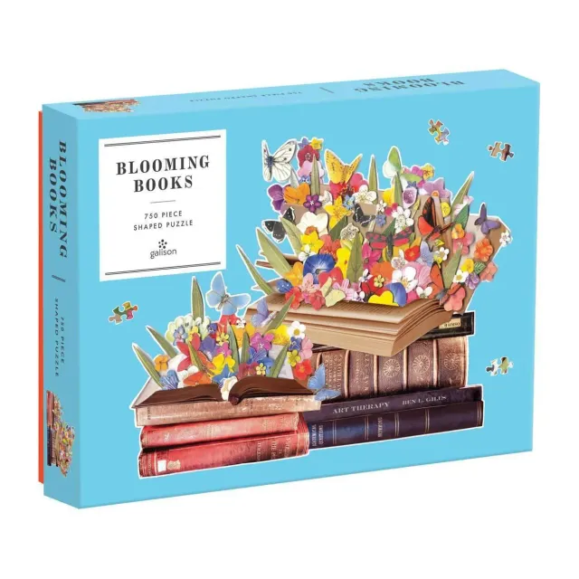 Galison Blooming Books puslespil 750 brikker blomster formet