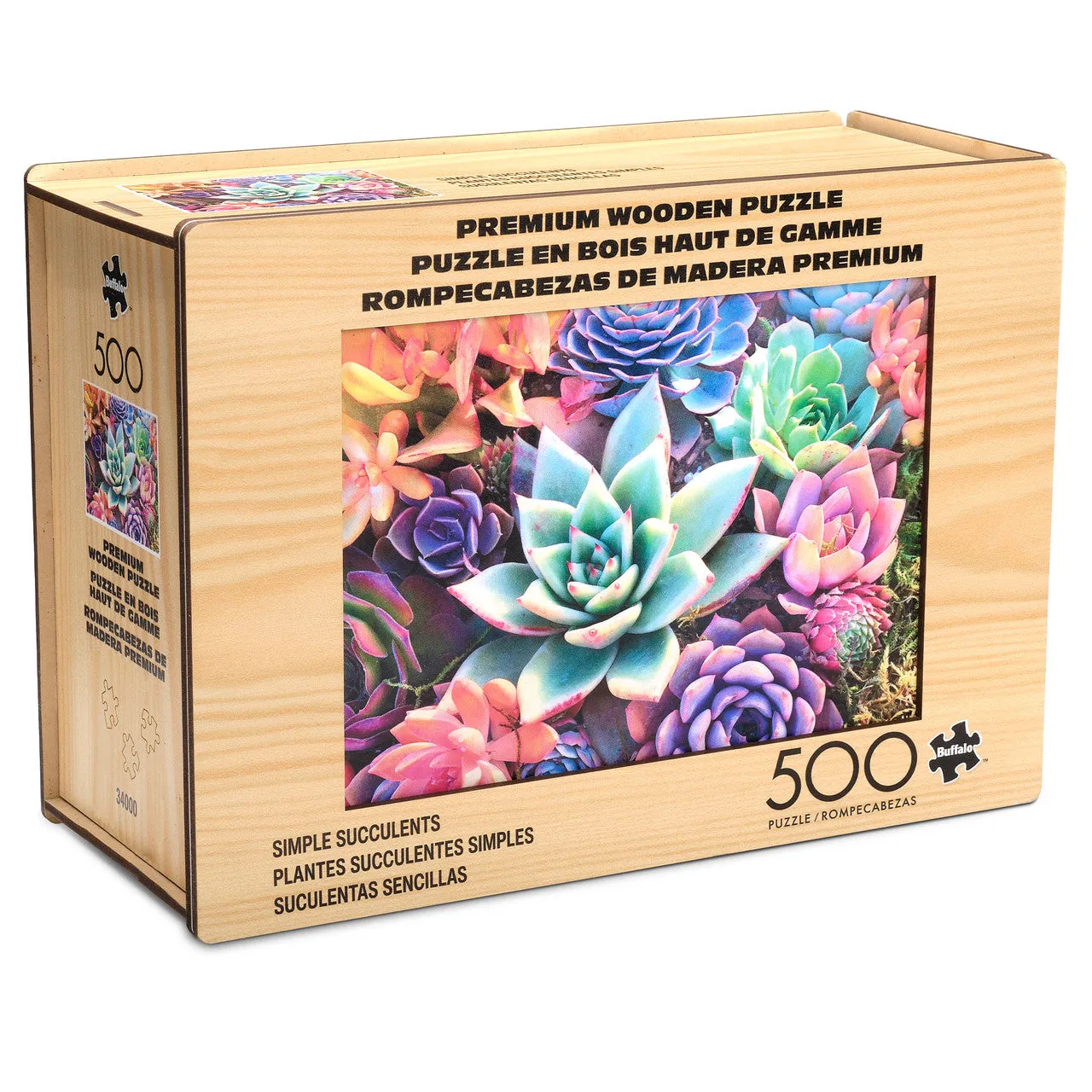 Buffalo Games Simple Succulent puslespil træ 500 brikker