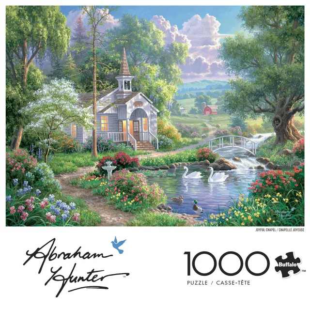 Buffalo Games Abraham Hunter Joyful Chapel puslespil 1000 brikker kirke