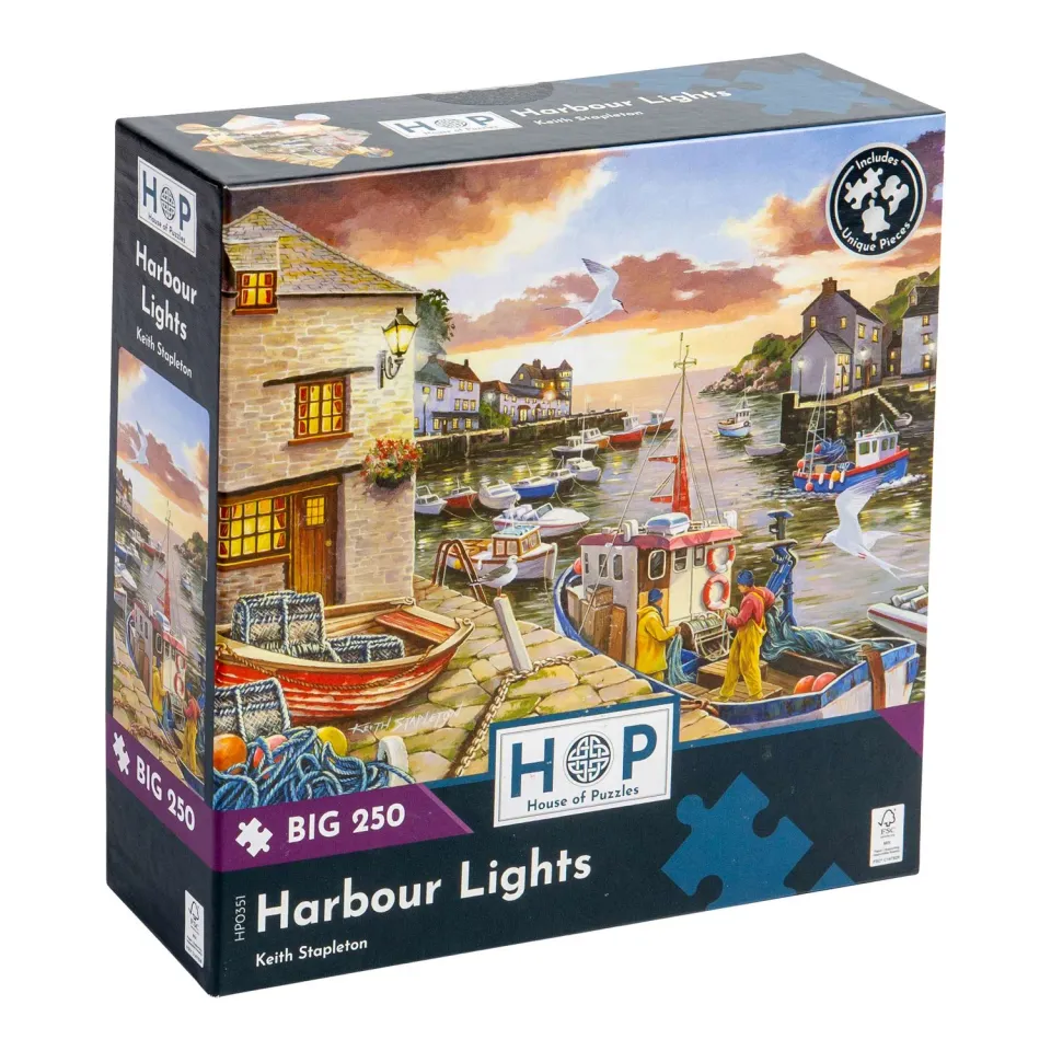 House of Puzzle BIG Harbour Lights puslespil 250 brikker havn