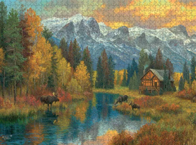 Buffalo Games Abraham Hunter Canadian Rockies puslespil 1000 brikker elge