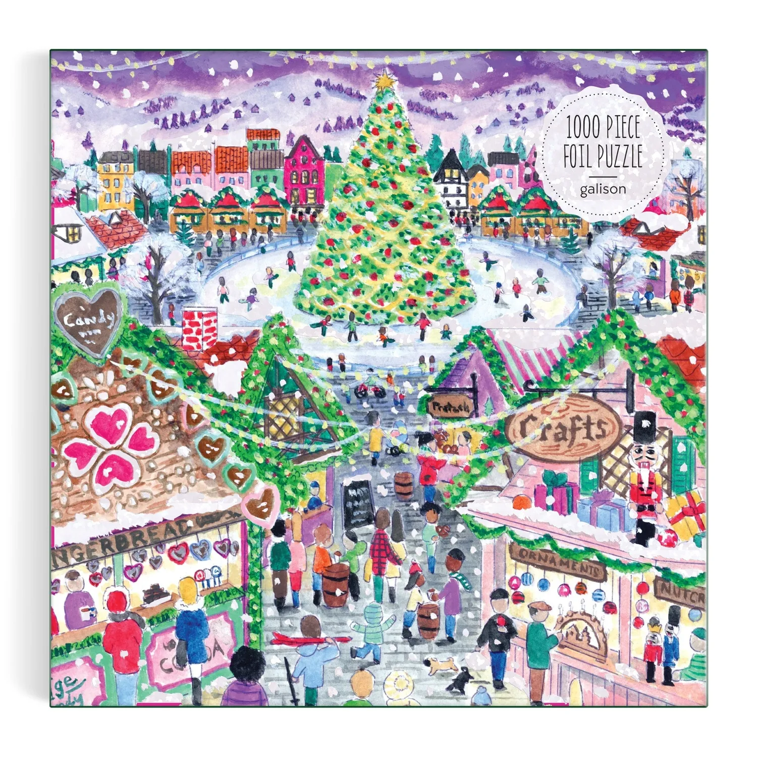 Good Puzzle Co. Holiday Village Market puslespil 1000 brikker folie jul