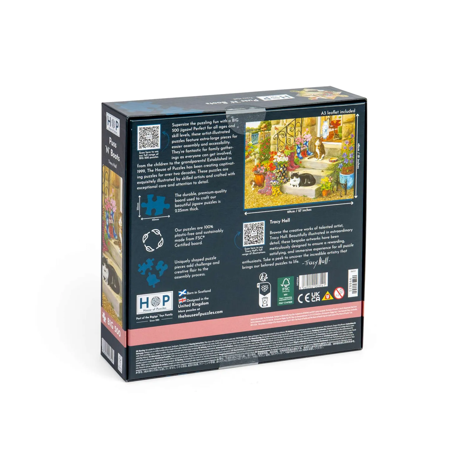 House of Puzzle BIG Puss N Boots puslespil 500 brikker kat