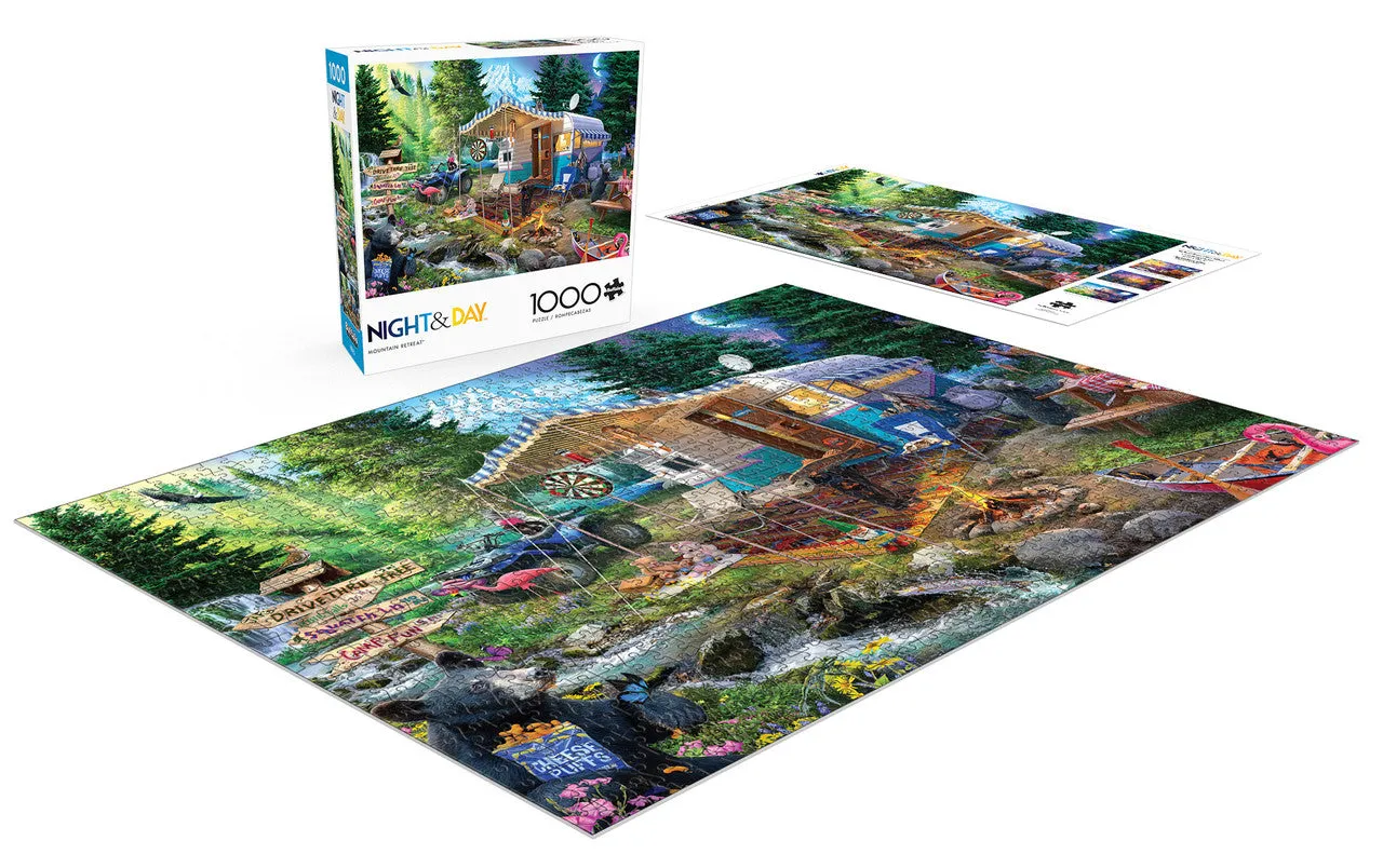 Buffalo Games Night & Day Mountain Retreat puslespil 1000 brikker dag-nat