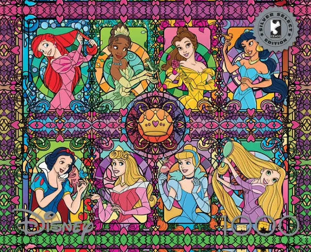 Buffalo Games Silver Select Stained Glass Princess puslespil 1000 Disney