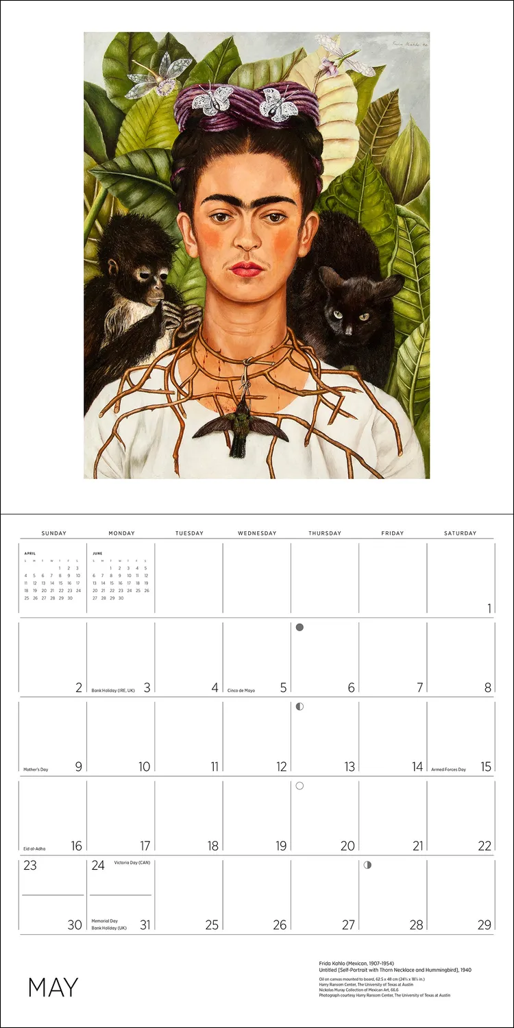 Pomegranate Frida Kahlo 2027 vægkalender kunst 12 måneder