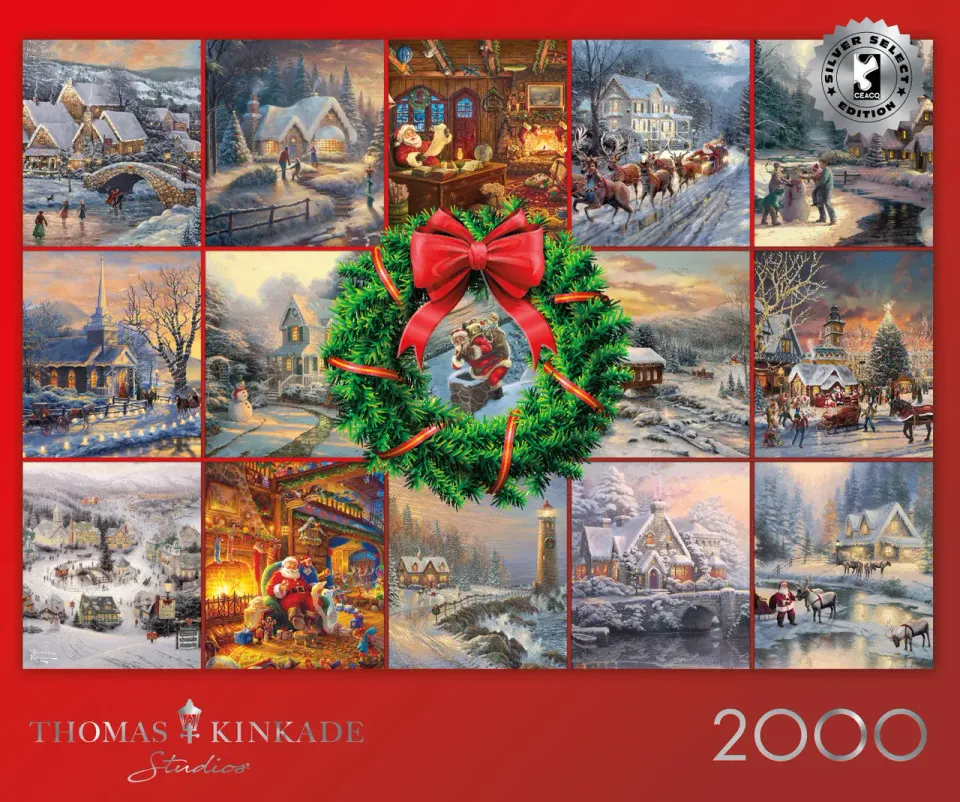 Buffalo Games Silver Select Thomas Kinkade Winter Collage puslespil 2000 brikker