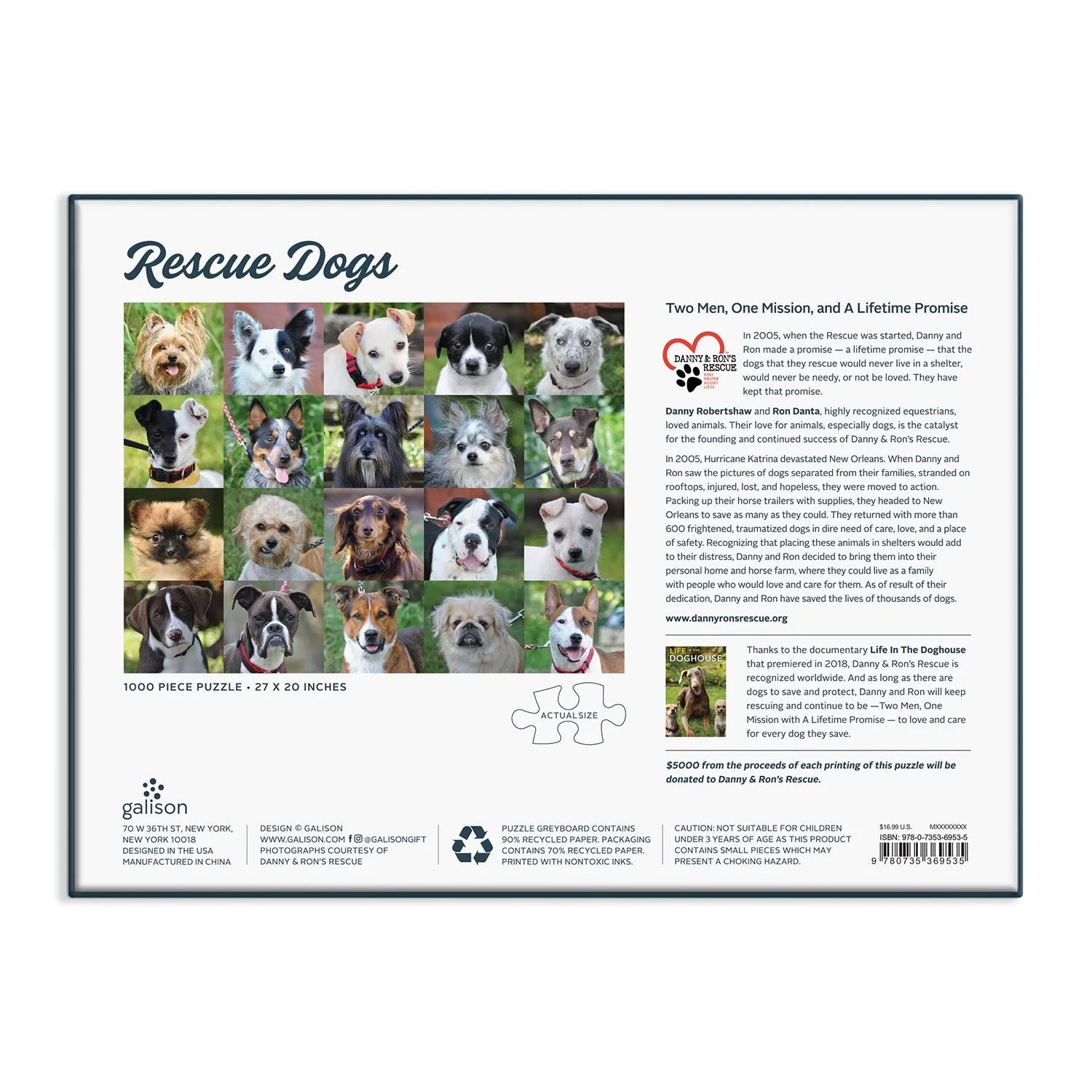 Good Puzzle Co Rescue Dogs puslespil 1000 brikker hunde