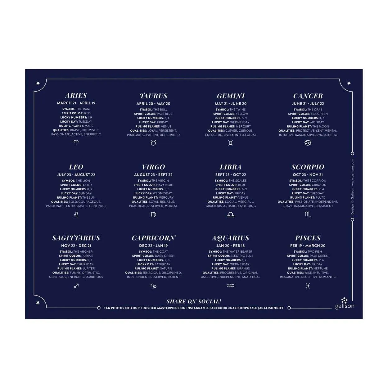 Galison Cosmos Astrology foliepuslespil 1000 brikker guld
