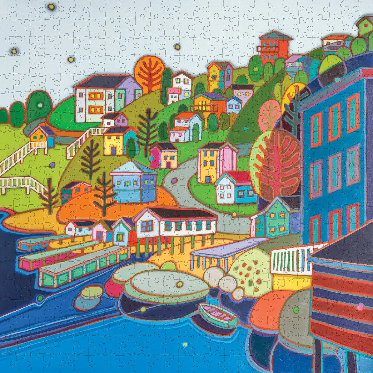 Pomegranate Jelly Bean Hill puslespil 500 brikker kystmotiv