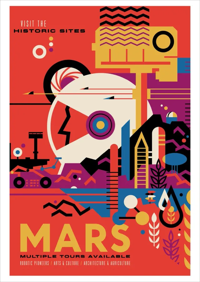 Pomegranate Visions of the Future Mars postkort rumotiv