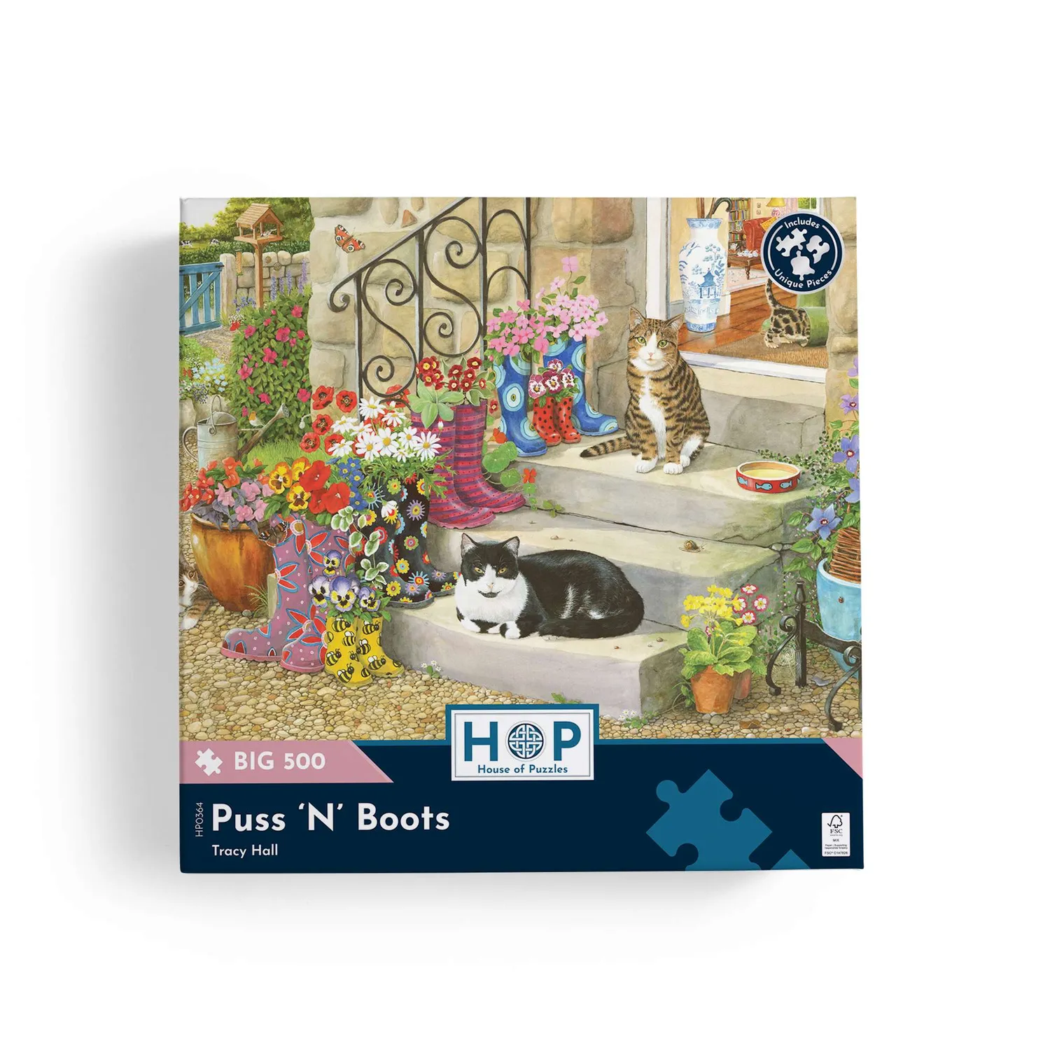 House of Puzzle BIG Puss N Boots puslespil 500 brikker kat