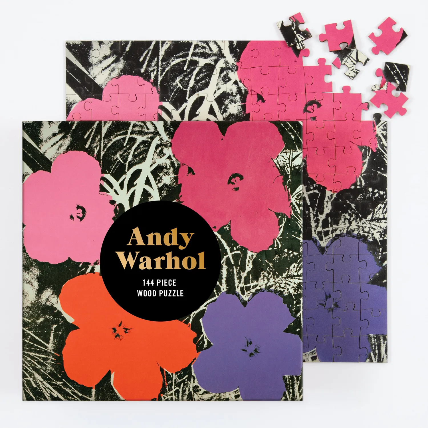 Good Puzzle Co. Andy Warhol Flowers træpuslespil 144 brikker