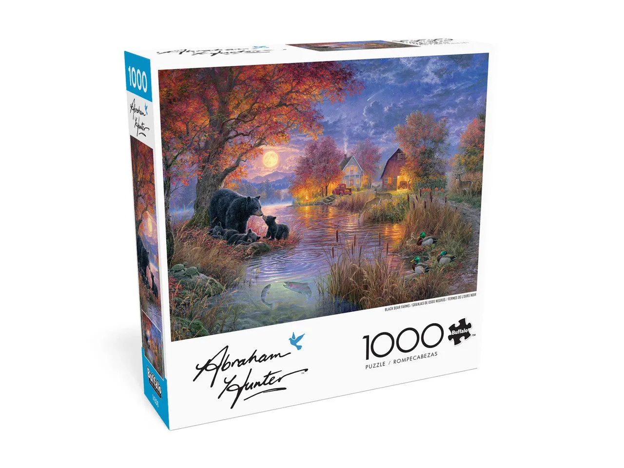 Buffalo Games Black Bear Farms puslespil 1000 brikker natmotiv