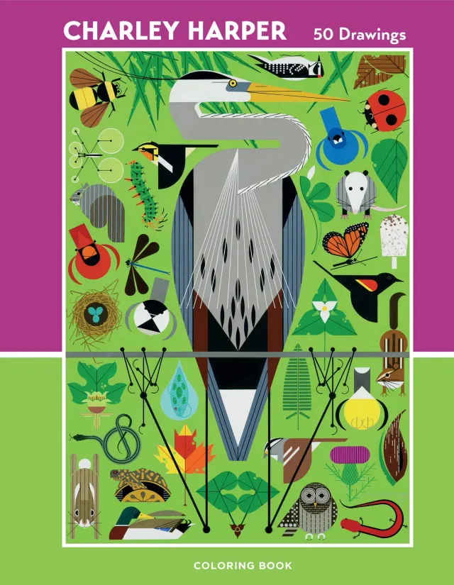 Pomegranate Charley Harper 50 Drawings malebog dyr