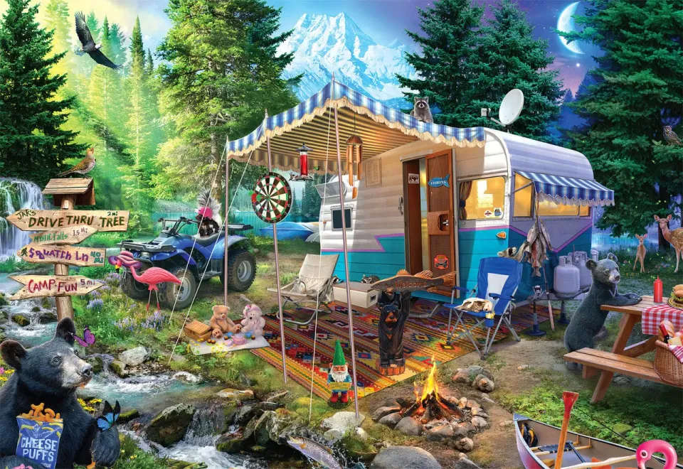 Buffalo Games Mountain Retreat puslespil 2000 brikker hytte