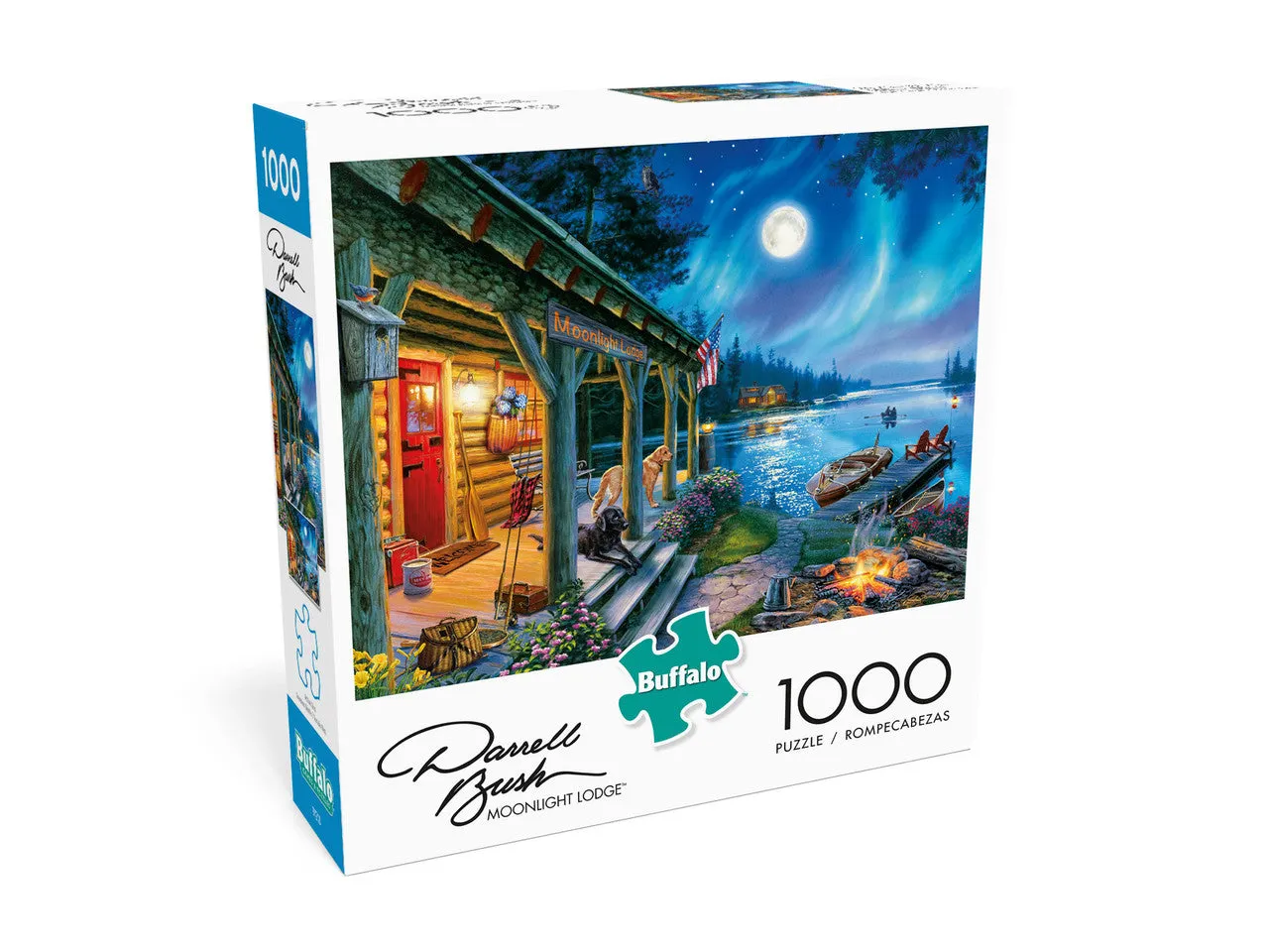 Buffalo Games Moonlight Lodge puslespil 1000 brikker måneskin