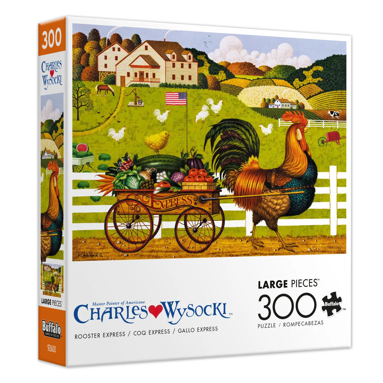 Buffalo Games Wysocki Rooster Express puslespil 300 store brikker
