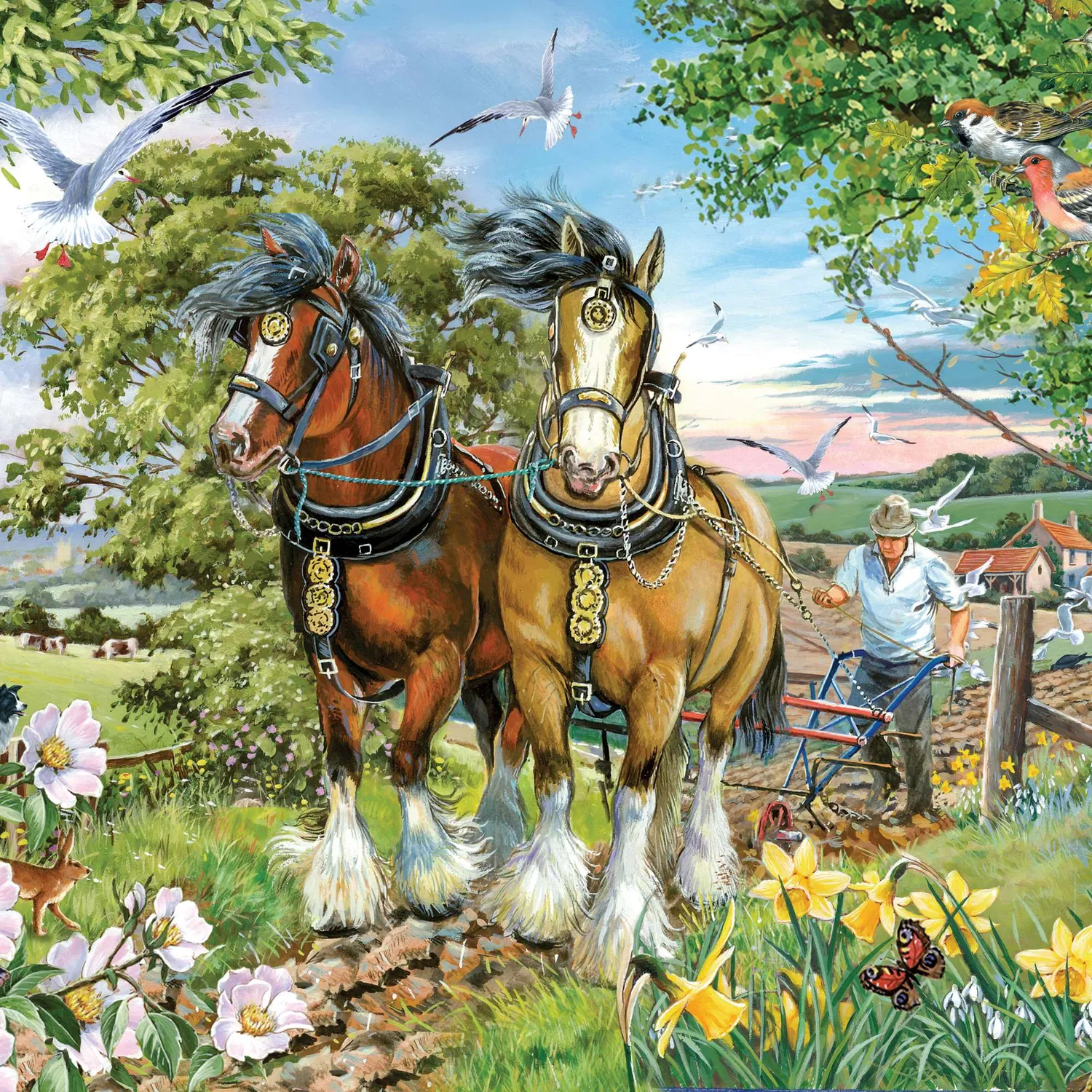 House of Puzzles Strength & Beauty puslespil 150 brikker tube heste