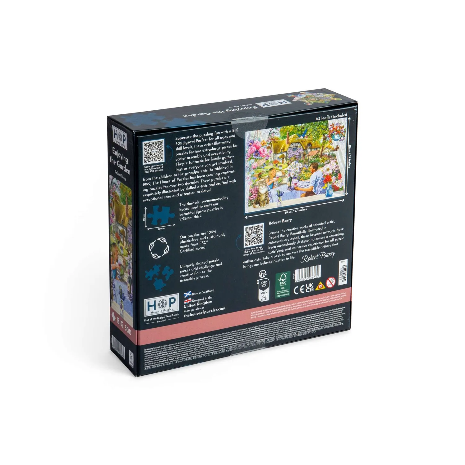 House of Puzzle BIG Enjoying Garden puslespil 500 brikker havemotiv